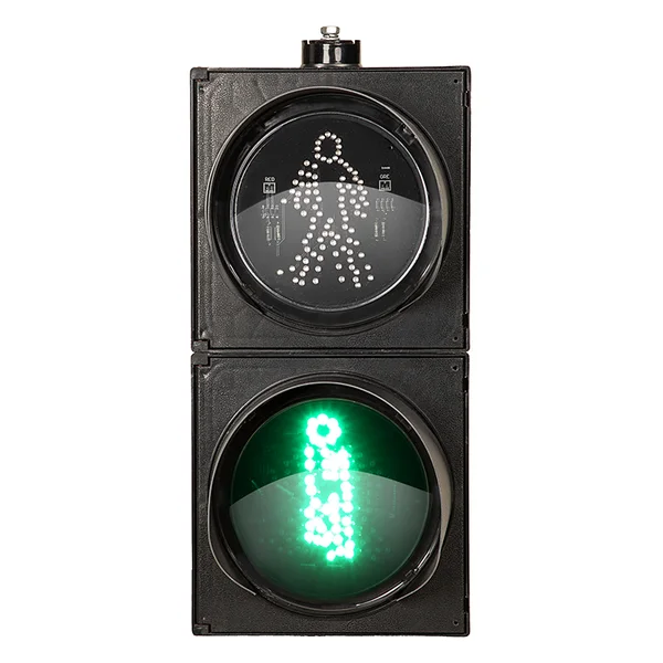 Two-aspect pedestrian traffic signal