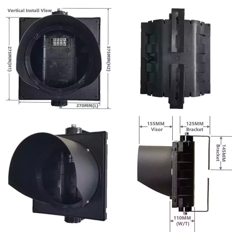 200MM(8 Inch) 1-Section Led Traffic Light Body