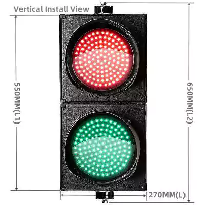 2 Aspect/Section Led Traffic Light With Red Green Ball,  as 8 Inch(200MM)*2/202