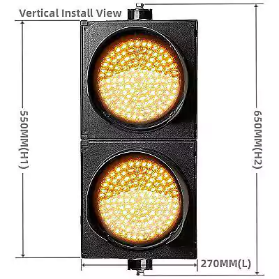 2 Aspect/Section Traffic Warning Light With Yellow Cobweb Lens, as 8 Inch(200MM)*2/202