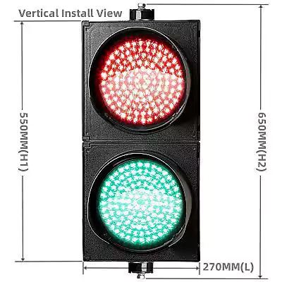 2 Aspect/Section Led Traffic Light With Red Green Ball Cobweb Lens, as 8 Inch(200MM)*2/202