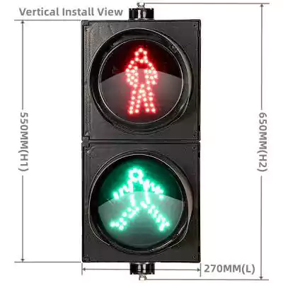 200MM(8 Inch) 2-Aspect Dynamic Red Green Pedestrian Signal Traffic Light