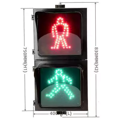 2 Aspect/Section Pedestrian Traffic Light Red Green With Zebra Crossing Traffic Light,  as 12 Inch(300MM)*2/302