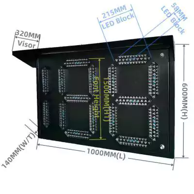 1000*600MM 2.5-Digit Traffic Light Countdown Timer 