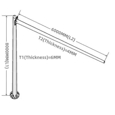 8M Traffic Light Pole With 6M Arm